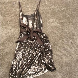 Short spaghetti strap sequined dress